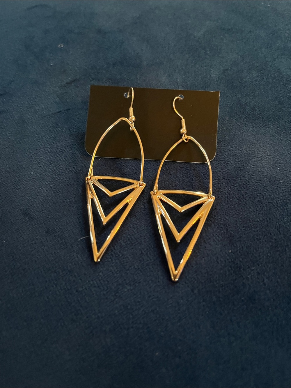 Gold Geometric Triangle Dangle Earrings